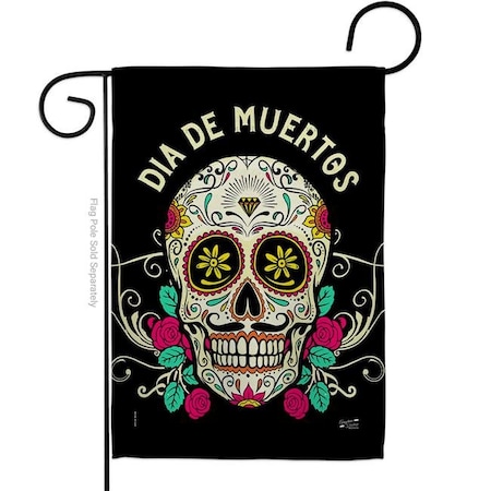 Angeleno Heritage G135382-BO 13 X 18.5 In. Dia De Muertos Garden Flag With Fall Day Of Dead Double-Sided Decorative Vertical House Decoration Banner Y
